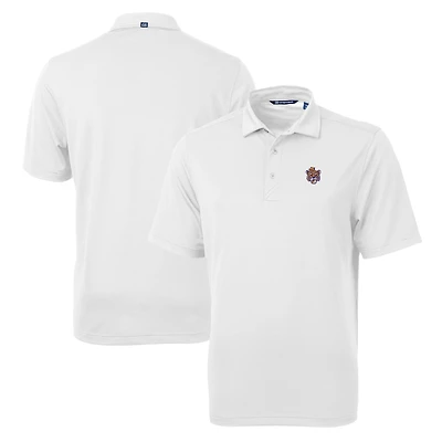 Men's Cutter & Buck White LSU Tigers Team Big & Tall Virtue Eco Pique Recycled Polo