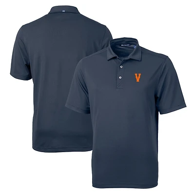 Men's Cutter & Buck Navy Virginia Cavaliers Vintage Team Big & Tall Virtue Eco Pique Recycled Polo