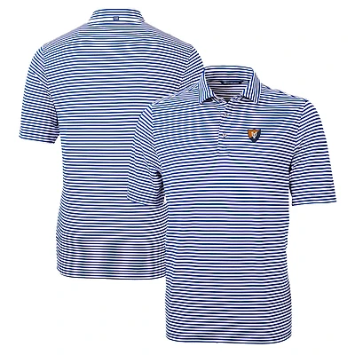 Men's Cutter & Buck Royal Illinois Fighting Illini Big & Tall Team Logo Virtue Eco Pique Stripe Recycled Polo