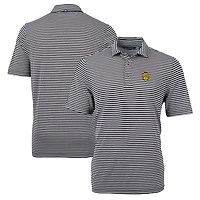 Men's Cutter & Buck Black Missouri Tigers Big & Tall Team Logo Virtue Eco Pique Stripe Recycled Polo