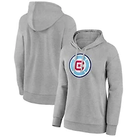 Women's Gray Chicago Fire Official Logo Pullover Hoodie