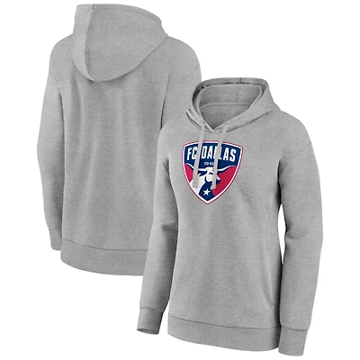 Women's Gray FC Dallas Official Logo Pullover Hoodie