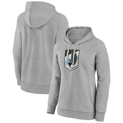 Women's Gray Minnesota United FC Official Logo Pullover Hoodie