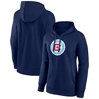 Women's Navy Chicago Fire Team Official Logo Pullover Hoodie
