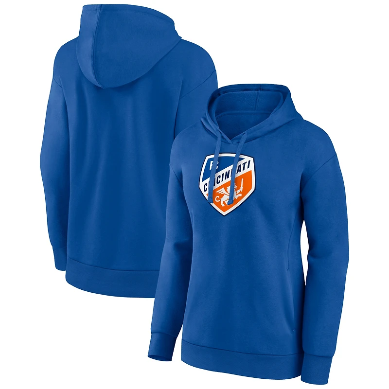 Women's Blue FC Cincinnati Official Logo Pullover Hoodie
