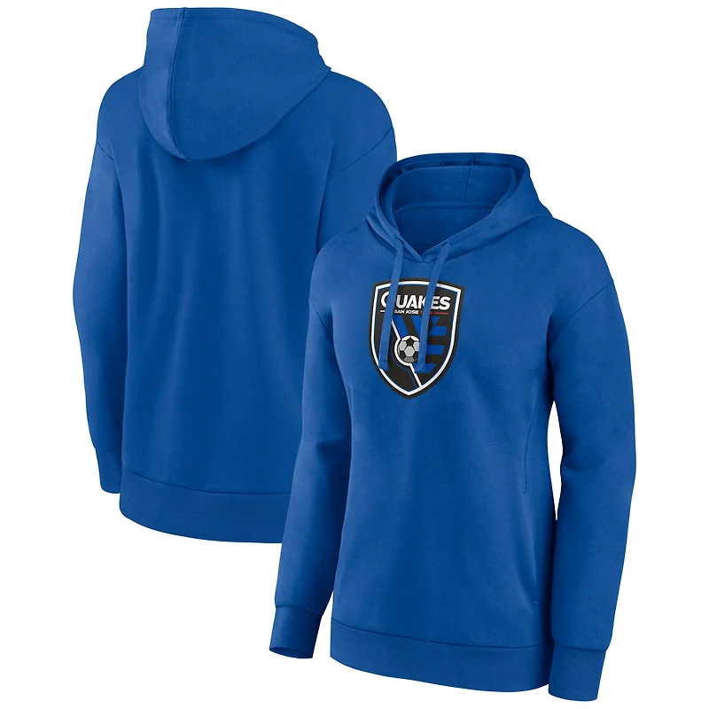 Women's Blue San Jose Earthquakes Official Logo Pullover Hoodie