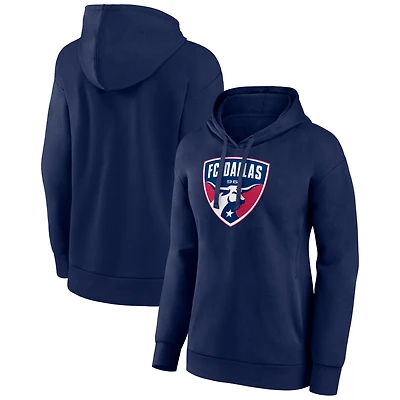 Women's Navy FC Dallas Official Logo Pullover Hoodie