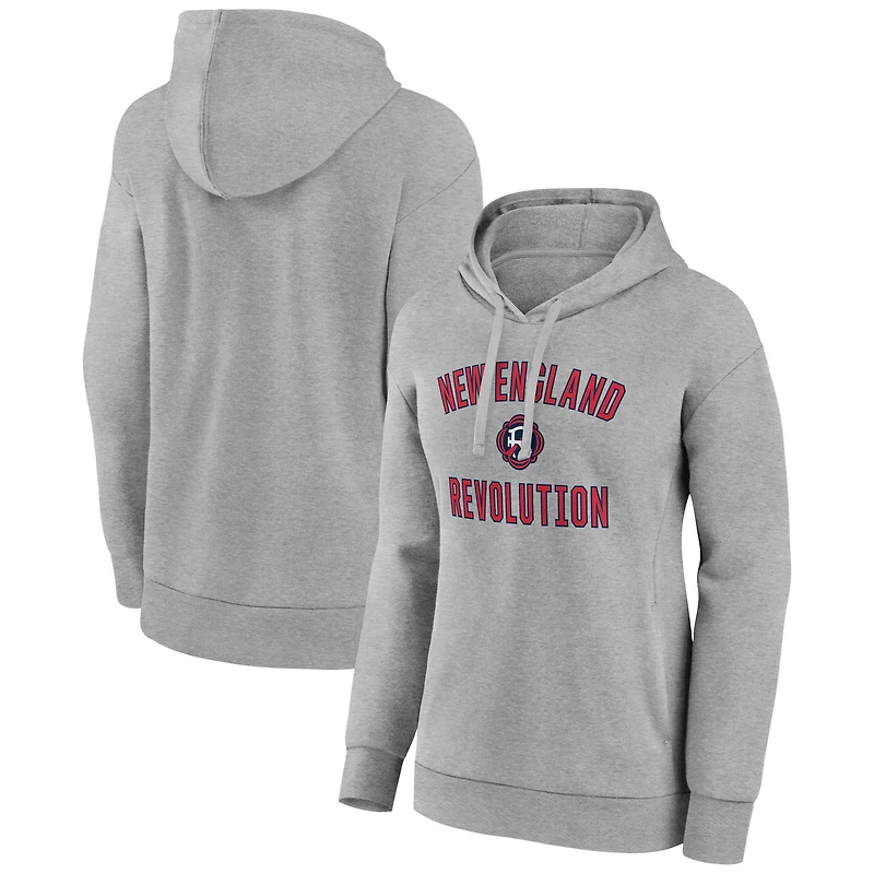Women's Gray New England Revolution Victory Arch Pullover Hoodie
