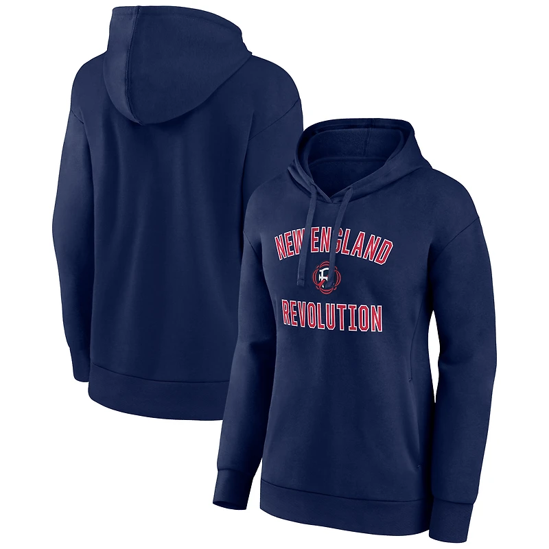 Women's Navy New England Revolution Victory Arch Pullover Hoodie