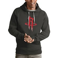 Men's Antigua Charcoal Houston Rockets Team Logo Victory Pullover Hoodie