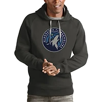 Men's Antigua Charcoal Minnesota Timberwolves Team Logo Victory Pullover Hoodie