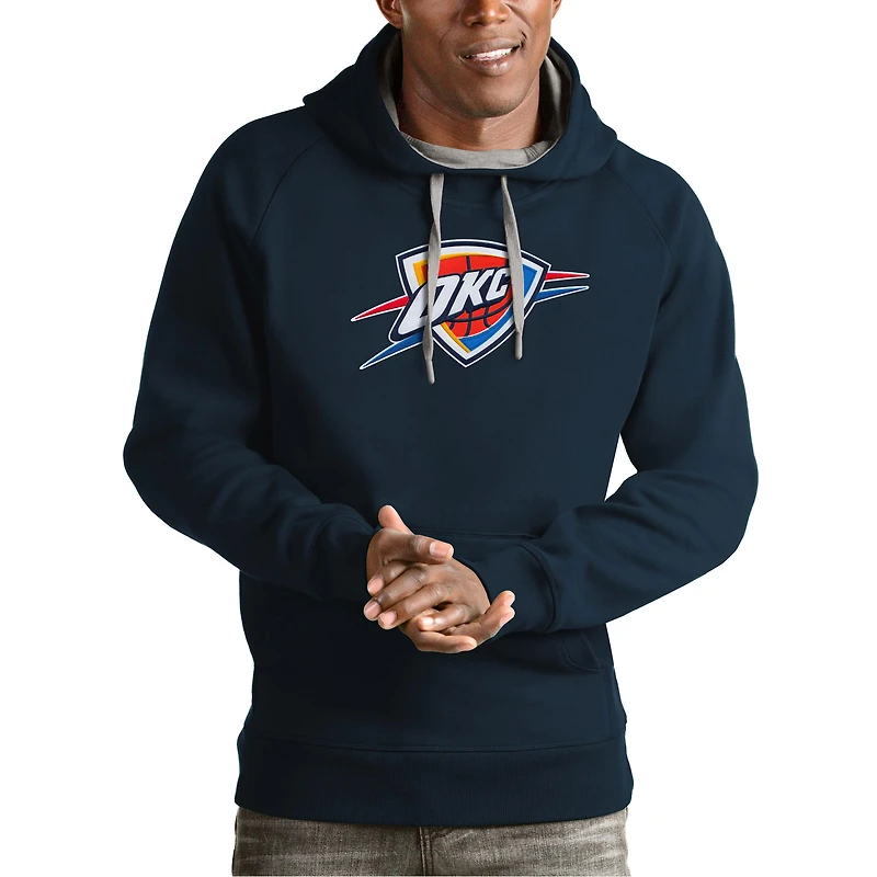 Men's Antigua Navy Oklahoma City Thunder Team Logo Victory Pullover Hoodie