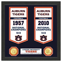 Highland Mint Auburn Tigers 12" x 15" Two-Time Football National Champions Banner Collection Photo Mint