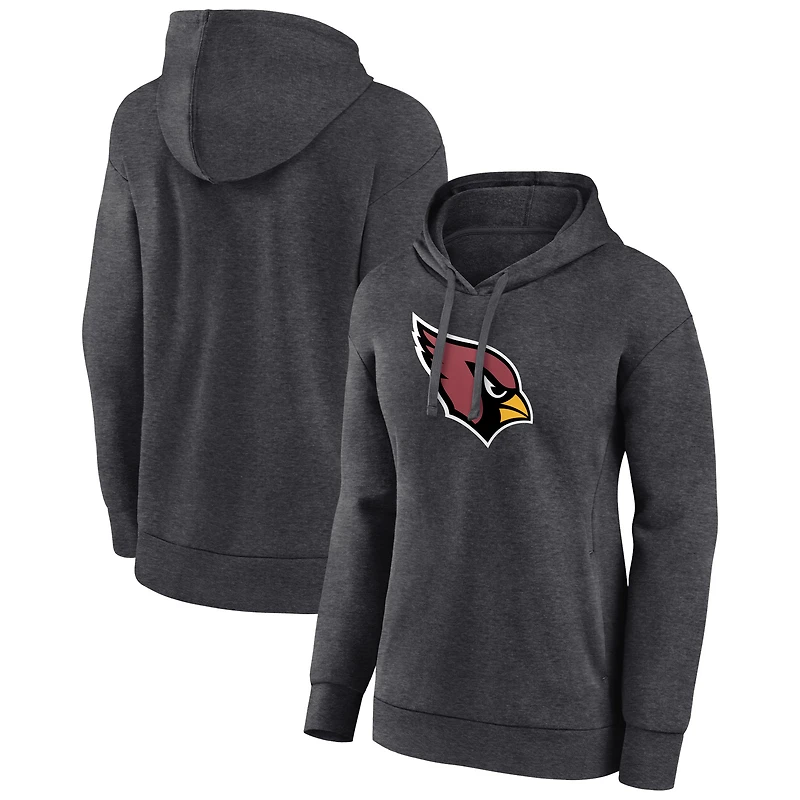 Women's Charcoal Arizona Cardinals Primary Logo Pullover Hoodie
