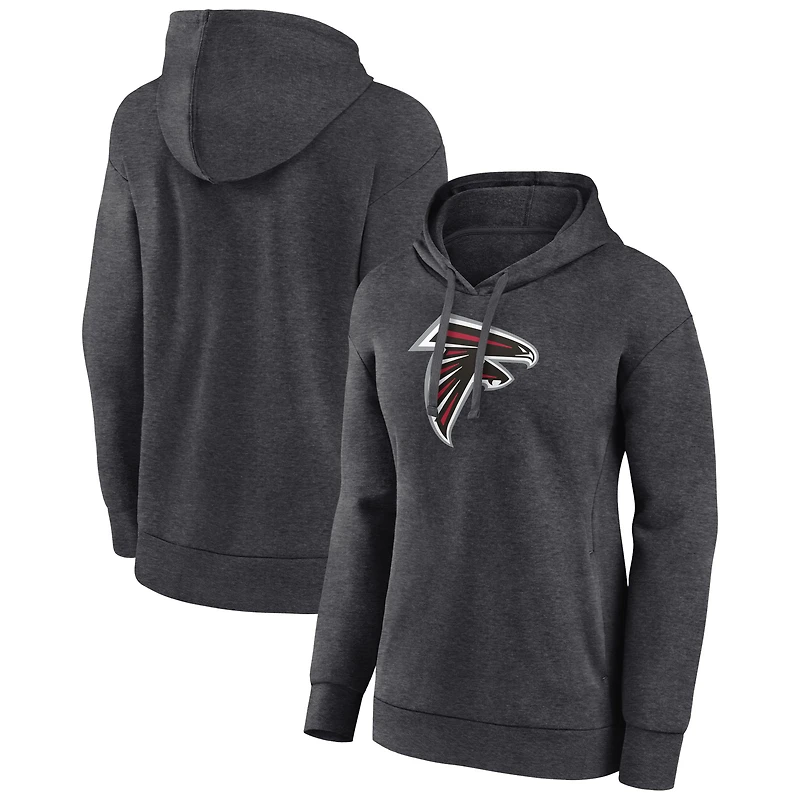 Women's Charcoal Atlanta Falcons Primary Logo Pullover Hoodie