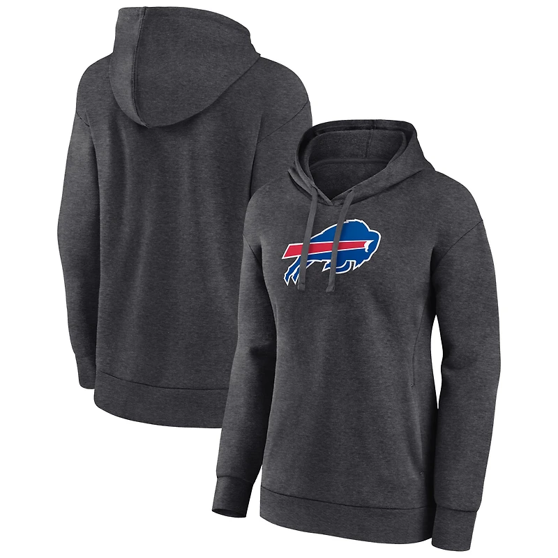 Women's Charcoal Buffalo Bills Primary Logo Pullover Hoodie