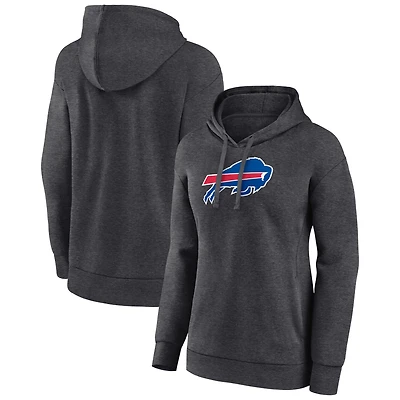 Women's Charcoal Buffalo Bills Primary Logo Pullover Hoodie