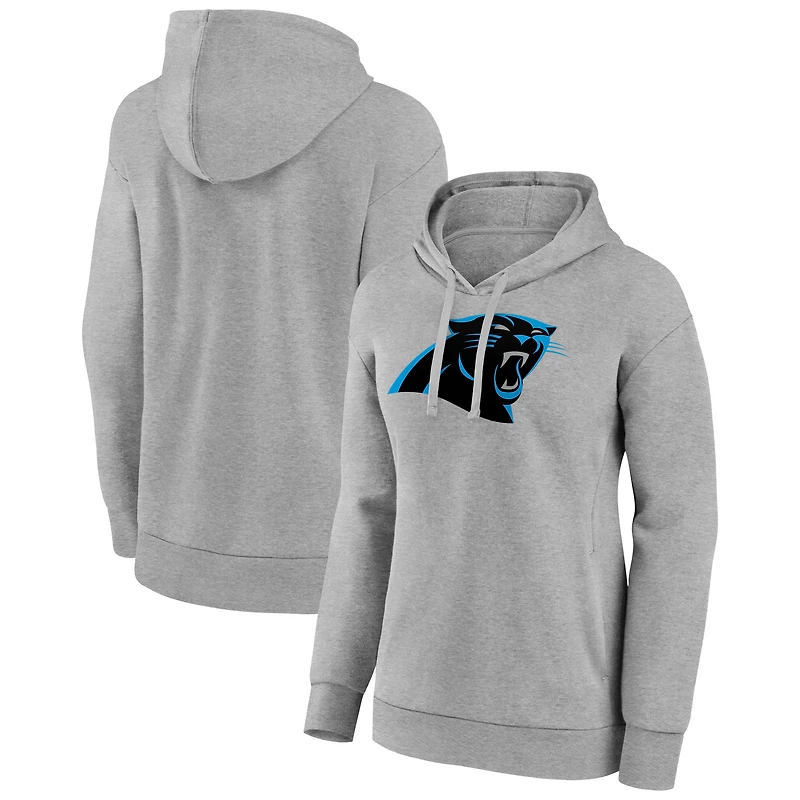 Women's Gray Carolina Panthers Primary Logo Pullover Hoodie