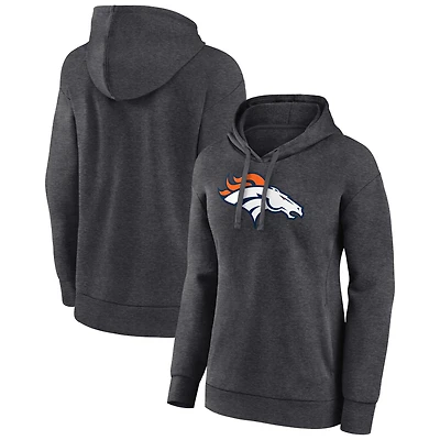 Women's Charcoal Denver Broncos Primary Logo Pullover Hoodie