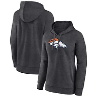 Women's Charcoal Denver Broncos Primary Logo Pullover Hoodie