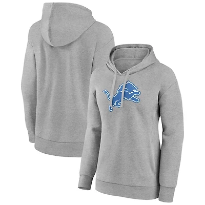 Women's Gray Detroit Lions Primary Logo Pullover Hoodie