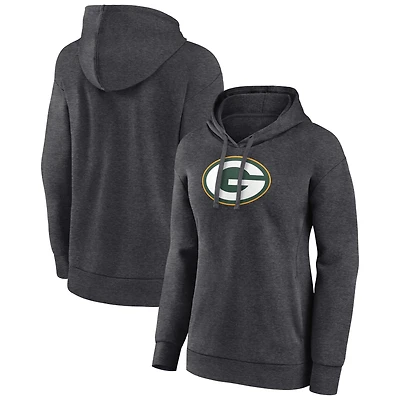 Women's Charcoal Green Bay Packers Primary Logo Pullover Hoodie