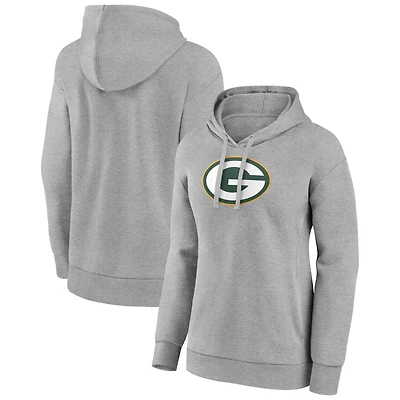 Women's Gray Green Bay Packers Primary Logo Pullover Hoodie