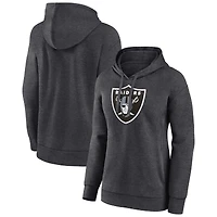 Women's Charcoal Las Vegas Raiders Primary Logo Pullover Hoodie