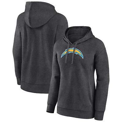 Women's Charcoal Los Angeles Chargers Primary Logo Pullover Hoodie