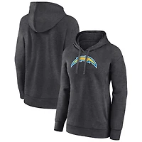 Women's Charcoal Los Angeles Chargers Primary Logo Pullover Hoodie
