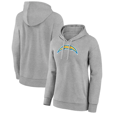 Women's Gray Los Angeles Chargers Primary Logo Pullover Hoodie