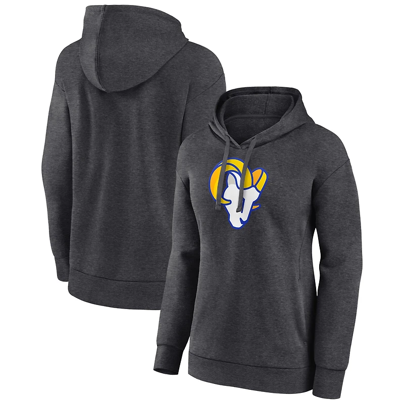 Women's Charcoal Los Angeles Rams Team Primary Logo Pullover Hoodie