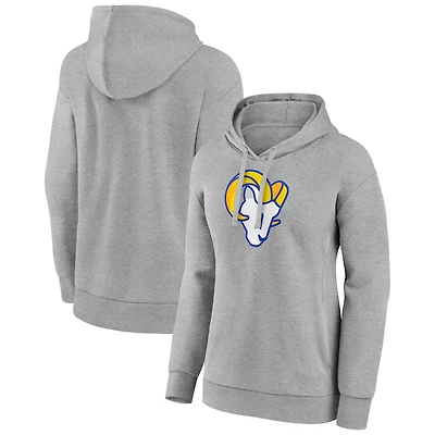 Women's Gray Los Angeles Rams Primary Logo Pullover Hoodie