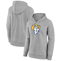 Women's Gray Los Angeles Rams Primary Logo Pullover Hoodie