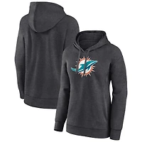 Women's Charcoal Miami Dolphins Primary Logo Pullover Hoodie