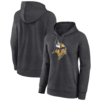 Women's Charcoal Minnesota Vikings Primary Logo Pullover Hoodie
