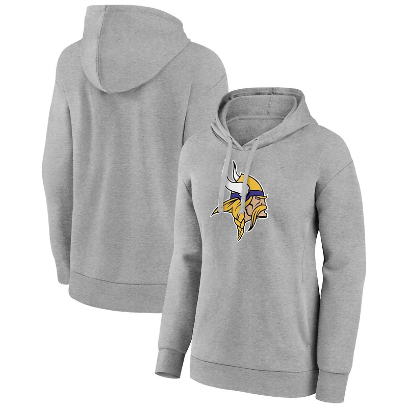 Women's Gray Minnesota Vikings Primary Logo Pullover Hoodie
