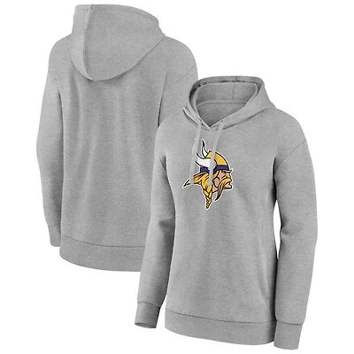 Women's Gray Minnesota Vikings Primary Logo Pullover Hoodie