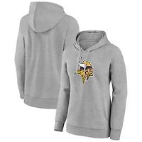 Women's Gray Minnesota Vikings Primary Logo Pullover Hoodie