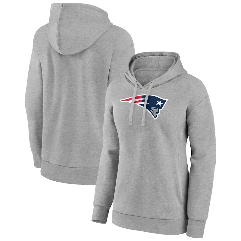 Women's Gray New England Patriots Primary Logo Pullover Hoodie