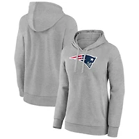 Women's Gray New England Patriots Primary Logo Pullover Hoodie