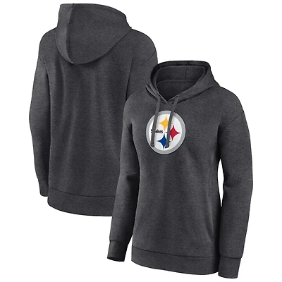 Women's Charcoal Pittsburgh Steelers Primary Logo Pullover Hoodie