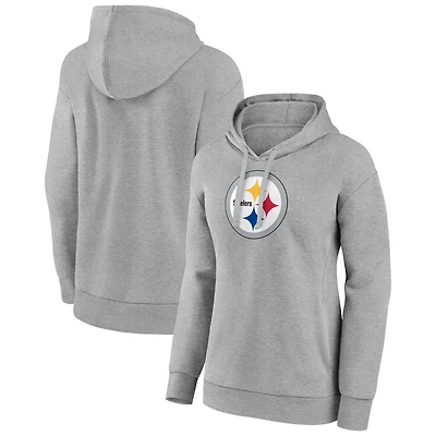 Women's Gray Pittsburgh Steelers Primary Logo Pullover Hoodie