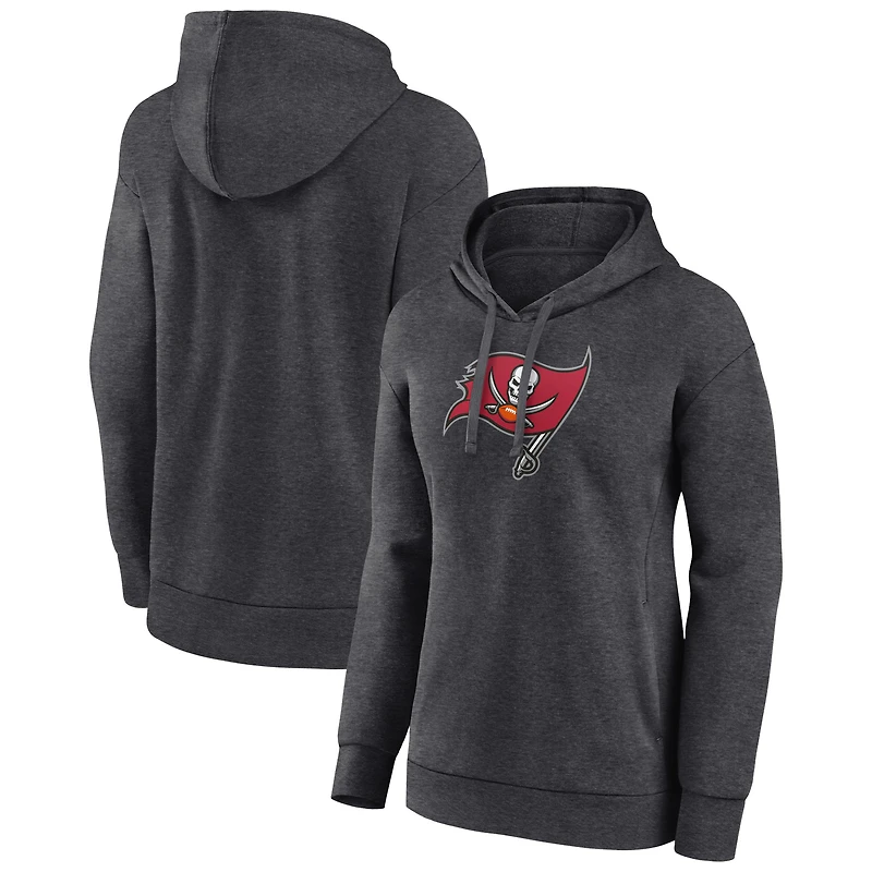 Women's Charcoal Tampa Bay Buccaneers Primary Logo Pullover Hoodie