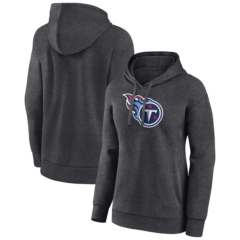 Women's Charcoal Tennessee Titans Primary Logo Pullover Hoodie