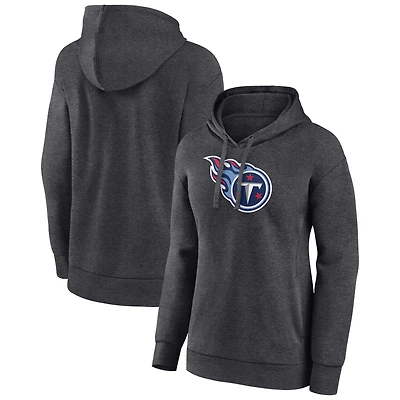 Women's Charcoal Tennessee Titans Primary Logo Pullover Hoodie
