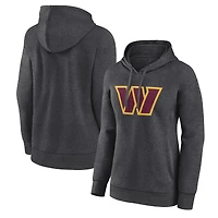Women's Charcoal Washington Commanders Primary Logo Pullover Hoodie