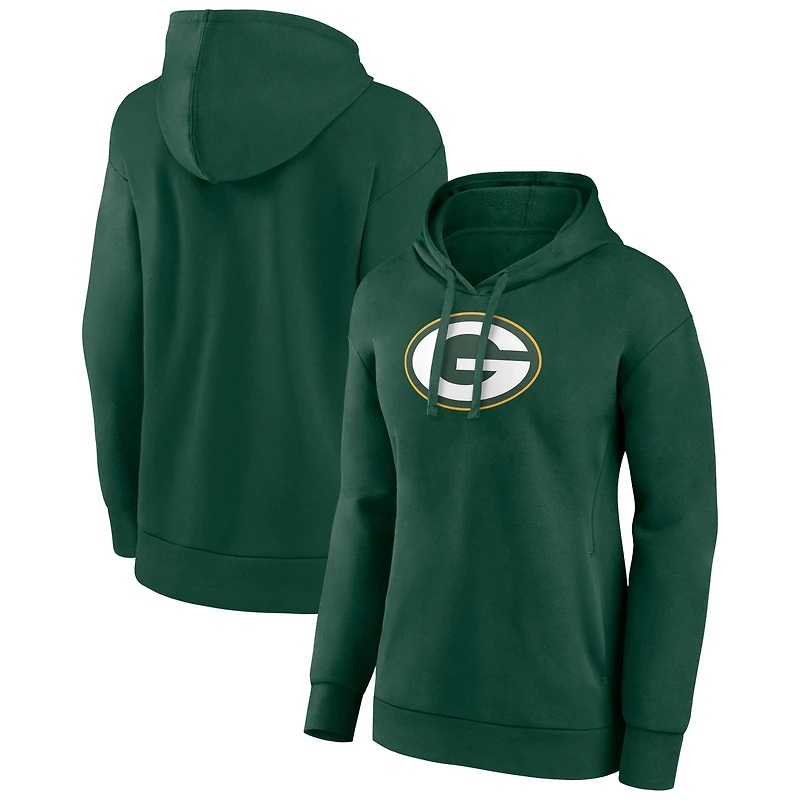 Women's Green Green Bay Packers Primary Logo Pullover Hoodie
