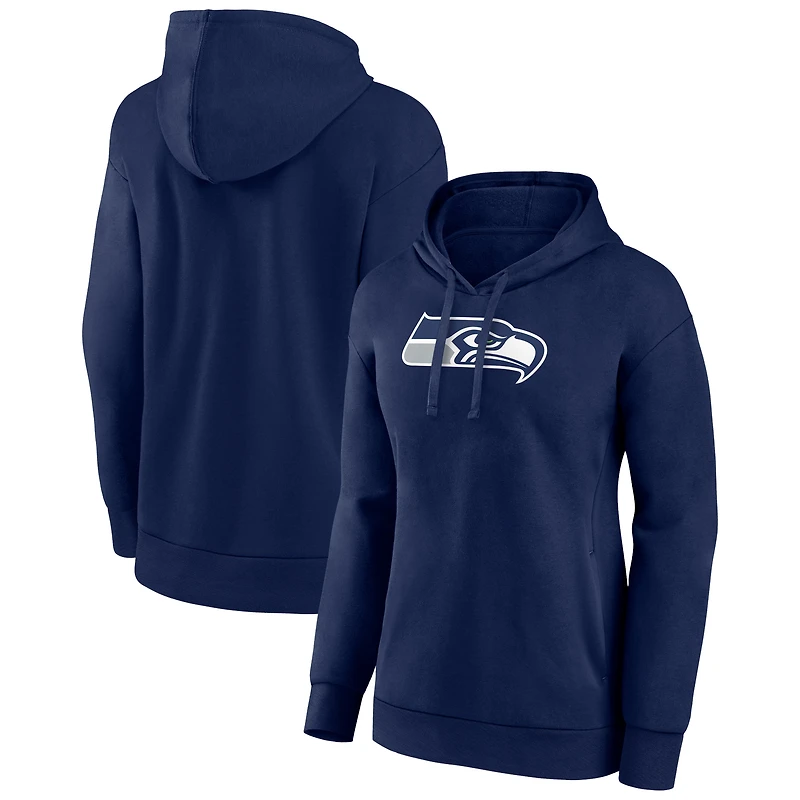 Women's College Navy Seattle Seahawks Primary Logo Pullover Hoodie