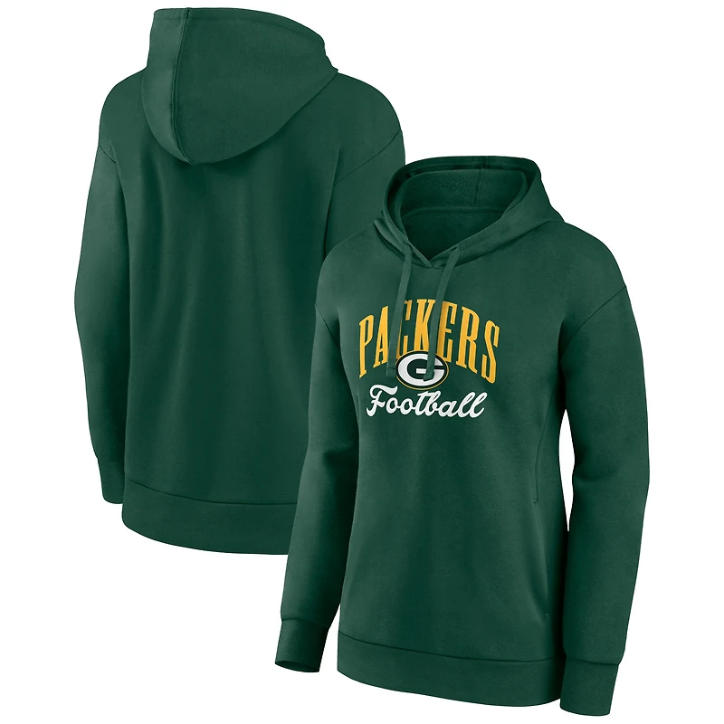 Women's Green Green Bay Packers Victory Script Pullover Hoodie
